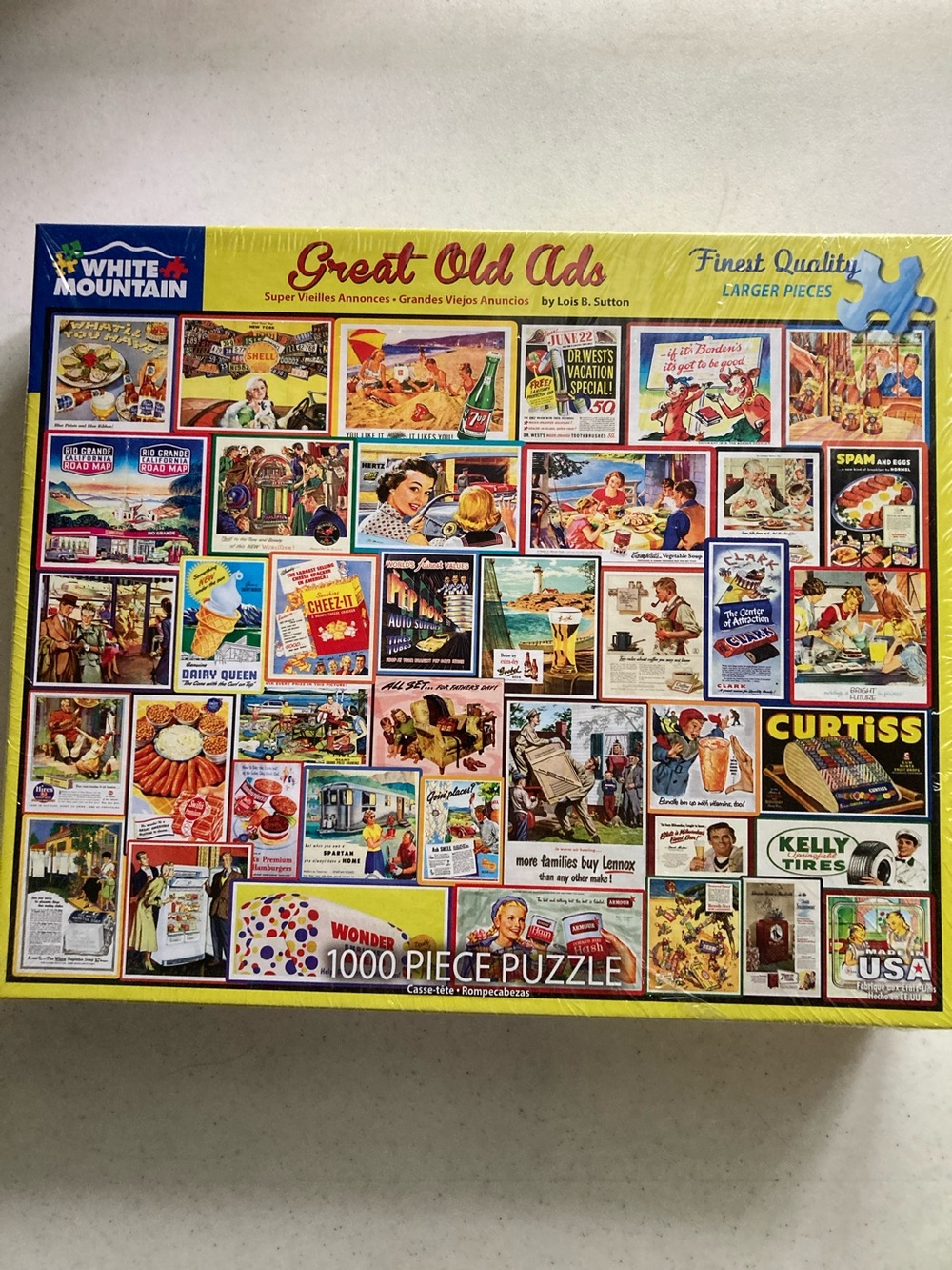 White Mountain Great Old Ads 1000 pcs Puzzle Vintage Collage - Picture 1 of 8